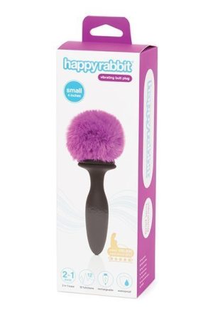 Happy Rabbit Vibrating Butt Plug - Purple Bunny Tail