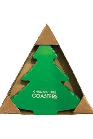 Christmas Tree Stainless Steel Coasters (Dishwasher Safe) - Pack of 4