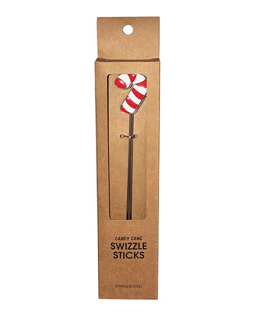 Holiday Candy Cane Reusable Stainless Steel (Dishwasher Safe) Swizzle Stick - Pack of 2 - Image 2