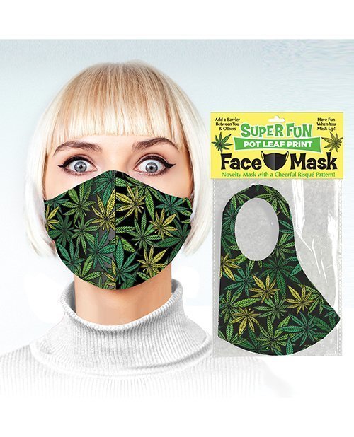 Super Fun Pot Leaf Print Mask