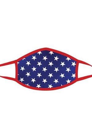 Neva Nude Murica USA Blue Star Mask w/100% Cotton Liner Red LG
