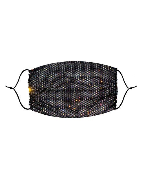 Neva Nude Mesh Jewel Bling Out Mask (Wear on Top of Other Mask) Iridescent Black O/S