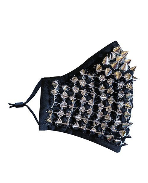 Neva Nude Stud Mask w/Inner 100% Cotton Filter Pocket & Wire Bridge Silver O/S - Image 2