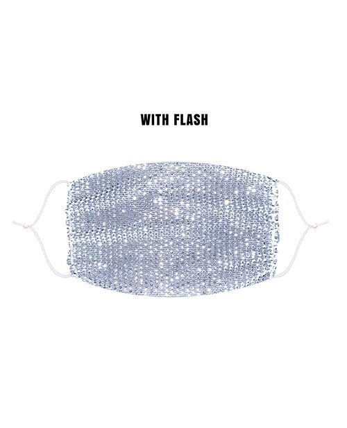 Neva Nude Mesh Jewel Bling Out Mask (Wear on Top of Other Mask) White O/S - Image 2