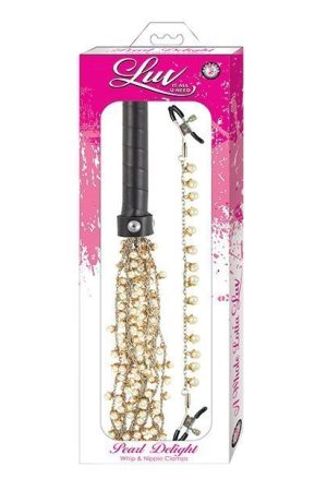 Luv Pearl Delight Whip & Nipple Clamps