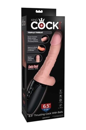 King Cock Plus Thrusting, Warming & Vibrating  6.5" Triple Threat Dong