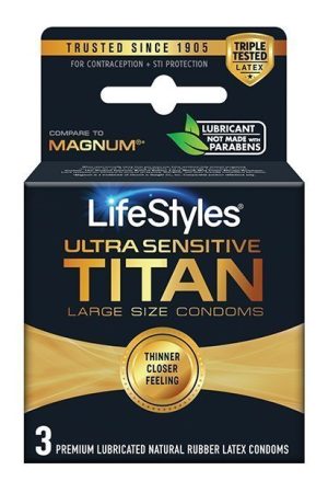 Lifestyles Ultra Sensitive Titan - Pack of 3
