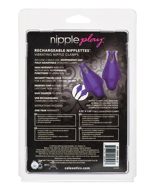 Nipple Play Rechargeable Nipplettes - Purple - Image 2