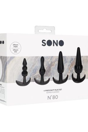 Shots Sono No. 8 Butt Plug - Black Set of 4