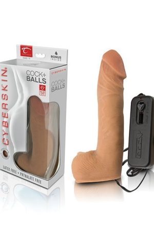 CyberSkin Vibrating Cyber Cock w/Balls - Medium
