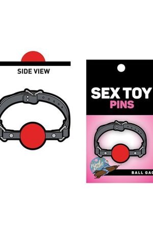 Wood Rocket Sex Toy Ball Gag Pin - Grey/Red