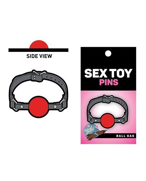 Wood Rocket Sex Toy Ball Gag Pin - Grey/Red