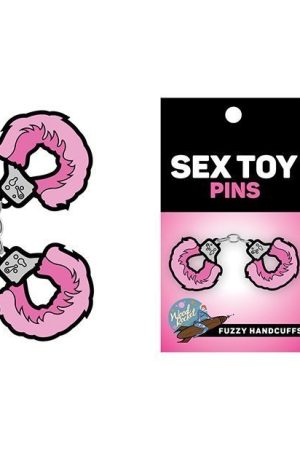Wood Rocket Sex Toy Fuzzy Pink Handcuffs Pin - Pink