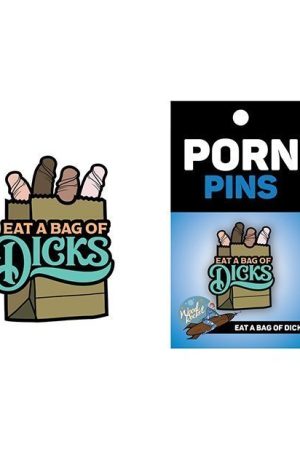 Wood Rocket Porn Eat a Bag of Dicks Pin - Tan