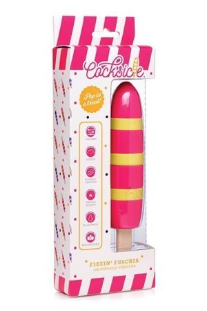 Cocksicle Fizzin 10x Silicone Rechargeable Vibrator - Magenta