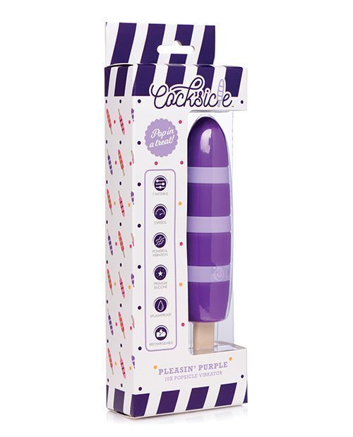 Cocksicle Fizzin 10x Silicone Rechargeable Vibrator - Purple