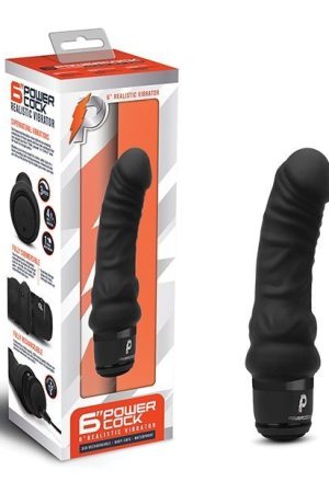 Powercocks 6" Realistic Vibrator - Black