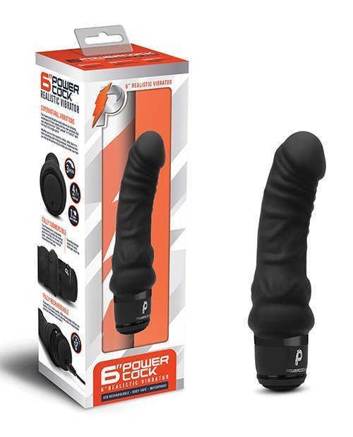 Powercocks 6" Realistic Vibrator - Black