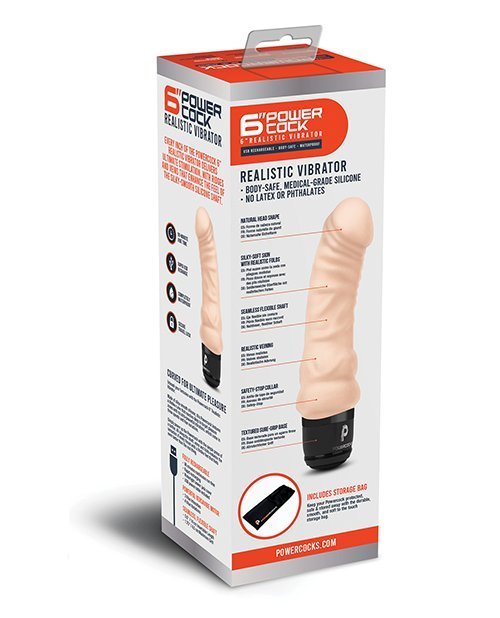 Powercocks 6" Realistic Vibrator - Ivory - Image 2
