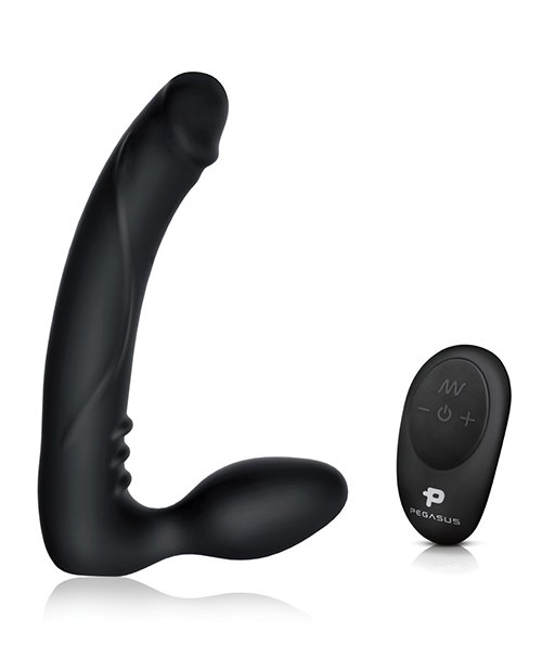 Pegasus 7" Strapless Strap On Rechargeable w/Remote Control - Black - Image 2