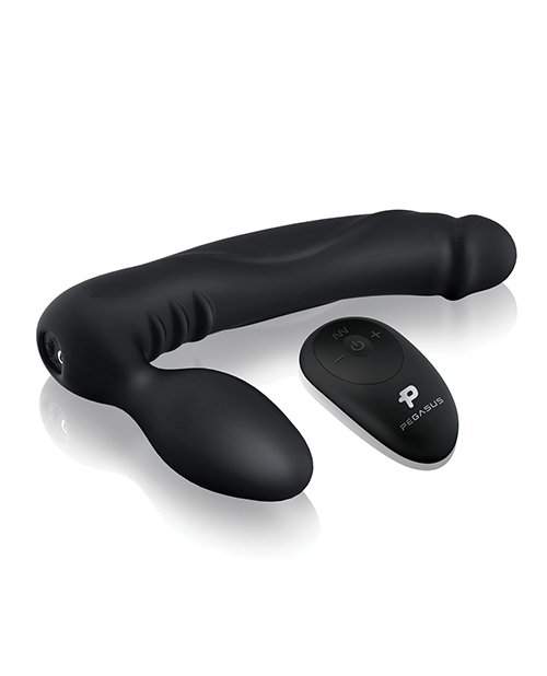 Pegasus 7" Strapless Strap On Rechargeable w/Remote Control - Black - Image 3