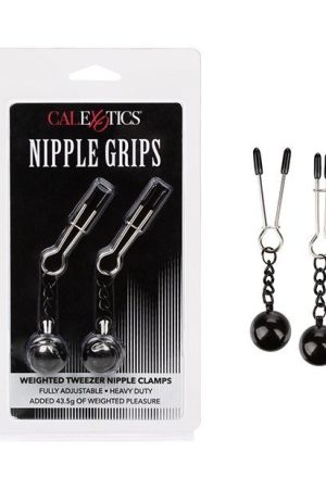 Nipple Grips Weighted Tweezer Nipple Clamps  -Silver