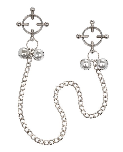 Nipple Grips 4 Point Nipple Press with Bells - Silver - Image 3