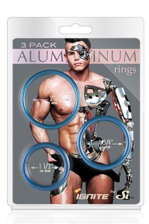 Aluminum Rings - Cobalt Blue Pack of 3