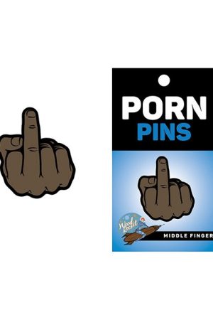 Wood Rocket Middle Finger Pin - Brown