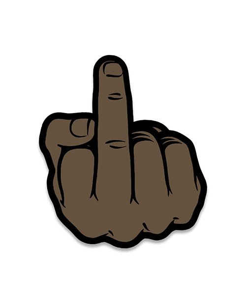 Wood Rocket Middle Finger Pin - Brown - Image 2