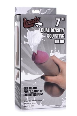 Loadz 7" Dual Density Squirting Dildo - Dark