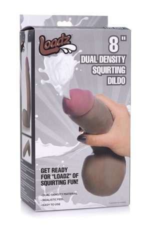 Loadz 8" Dual Density Squirting Dildo - Dark