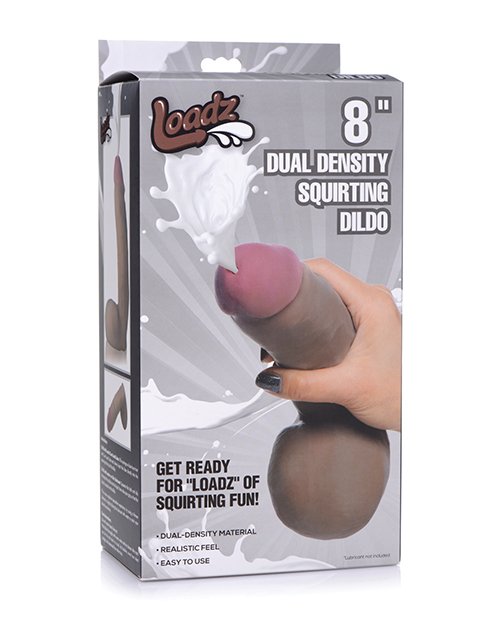 Loadz 8" Dual Density Squirting Dildo - Dark