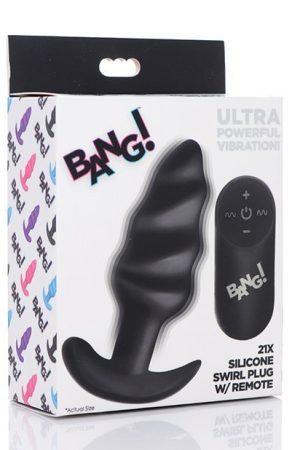 Bang! Vibrating Butt Plug w/Remote Control - Black