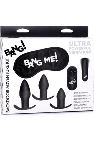Bang! Backdoor Adventure Remote Control 3 Piece Butt Plug Vibe Kit - Black