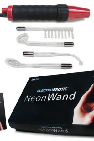 Neon Wand Electrosex Kit - Red and Black Handle  Red Electrode