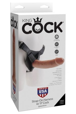 King Cock Strap-on Harness With 9" Cock - Tan