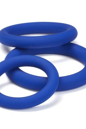 Pro Sensual Silicone Cock Ring 3 Pack - Blue