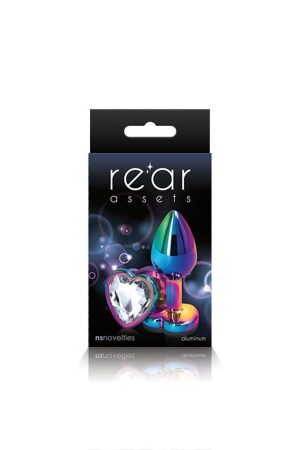 Rear Assets - Multicolor Heart - Small - Clear