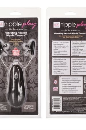 Vibrating Heated Nipple Teasers - Black