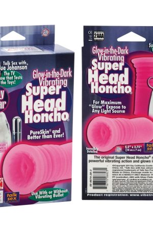 Sue Johanson Glow-in-the-Dark Vibrating Super Head Honcho - Pink