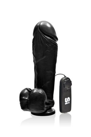 Thick Series 10" Thick Cock W/balls, Egg, &  Suction - Black