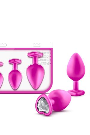 Luxe - Bling Plugs Training Kit - Pink With White Gems