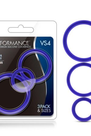 Performance - Vs4 Pure Premium Silicone Cockring Set - Indigo