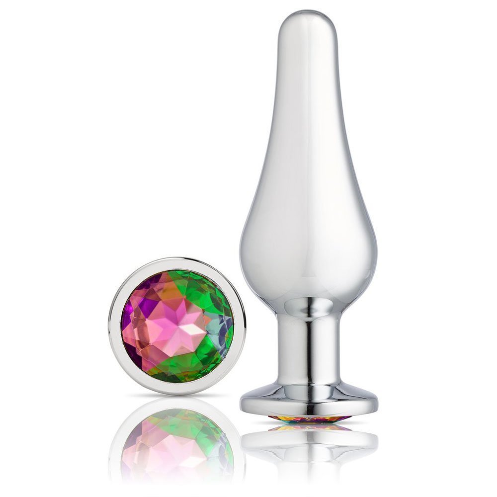 Cloud 9 Novelties Gems Silver Chrome Tall Plug - Medium - Image 2