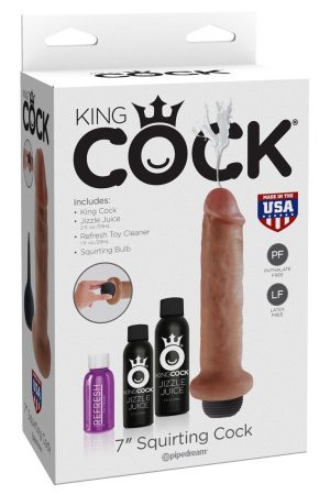 King Cock 7" Squirting Cock - Tan