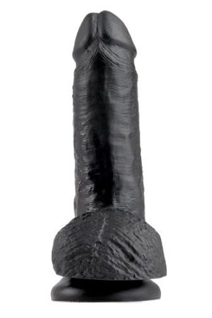 King Cock 7-Inch Cock With Balls - Black