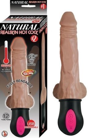 Natural Realskin Hot Cock #2 - With Balls - Brown