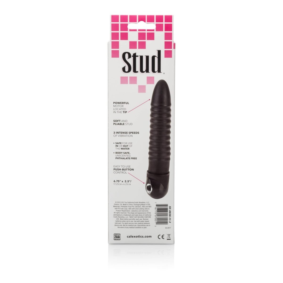 Waterproof Power Stud Ribbed Vibe - Black - Image 2