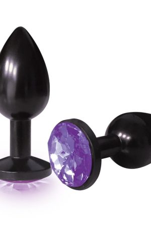 The 9's the Silver Starter Anodized Bejeweled Stainless Steel Plug - Violet